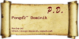 Pongó Dominik névjegykártya