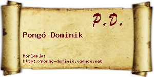 Pongó Dominik névjegykártya